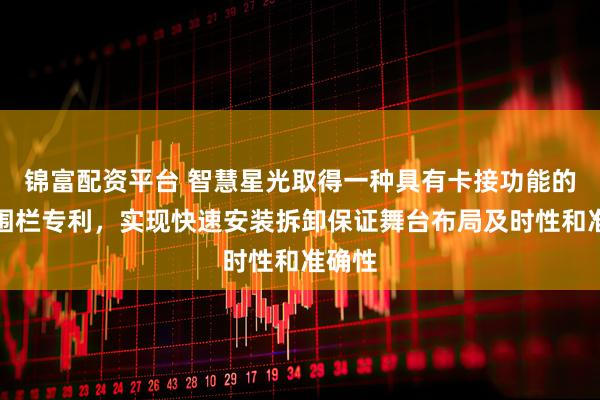 锦富配资平台 智慧星光取得一种具有卡接功能的舞台围栏专利，实现快速安装拆卸保证舞台布局及时性和准确性